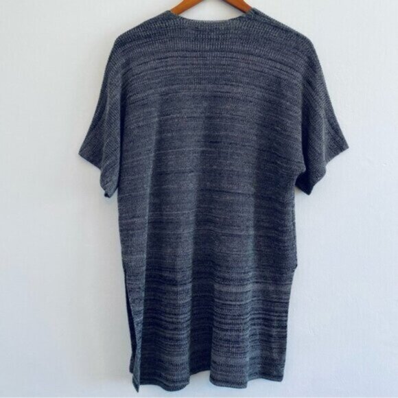 Eileen Fisher Knit Tencel Kimono Cardigan Womens Small / Medium Black Gray $298 - Picture 4 of 14